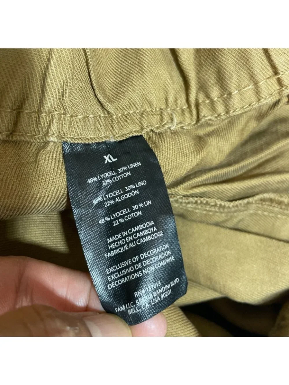 NWT Banana Republic Women's XXL Tapered Crop Pant Tan Pull-On Elastic B1703